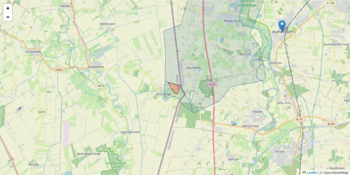 Karte des Postleitzahlen Bereichs  und der umliegenden Postleitzahlen in Deutschland