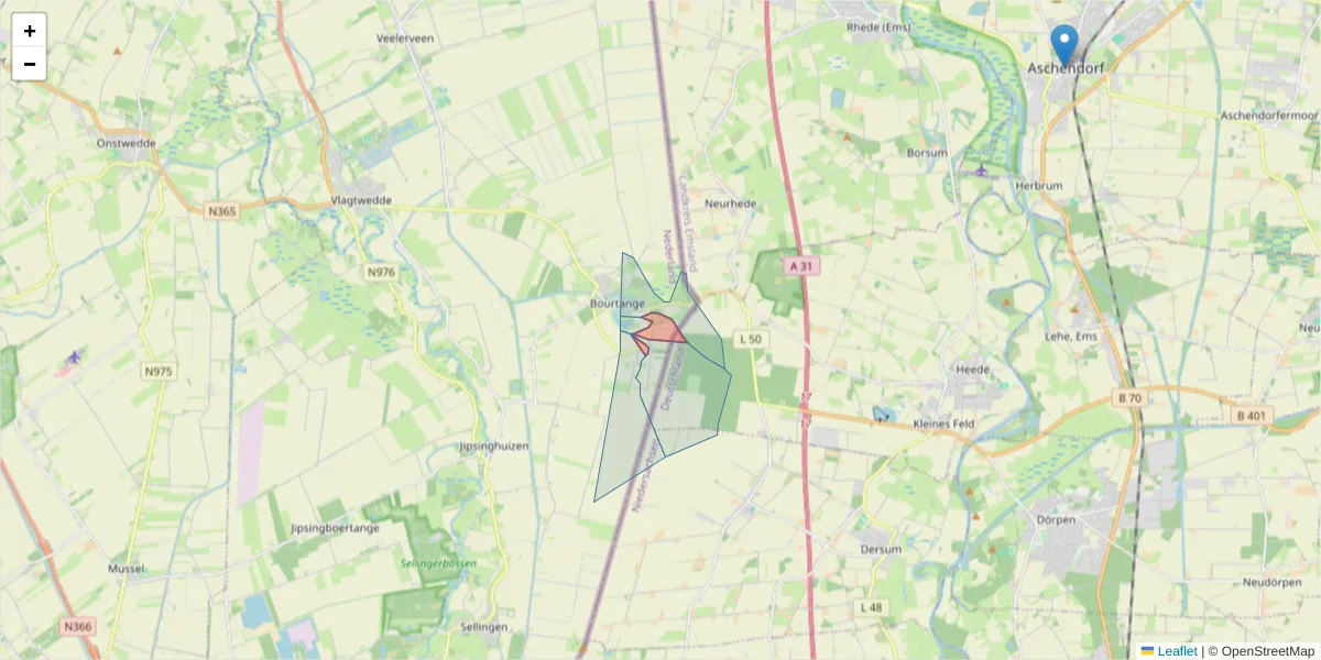 Karte des Postleitzahlen Bereichs  und der umliegenden Postleitzahlen in Deutschland