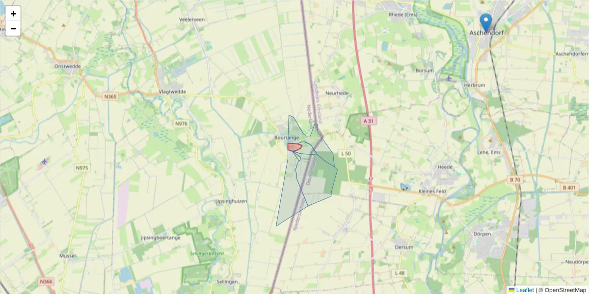 Karte des Postleitzahlen Bereichs  und der umliegenden Postleitzahlen in Deutschland