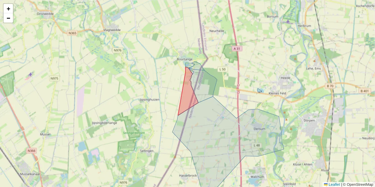 Karte des Postleitzahlen Bereichs  und der umliegenden Postleitzahlen in Deutschland
