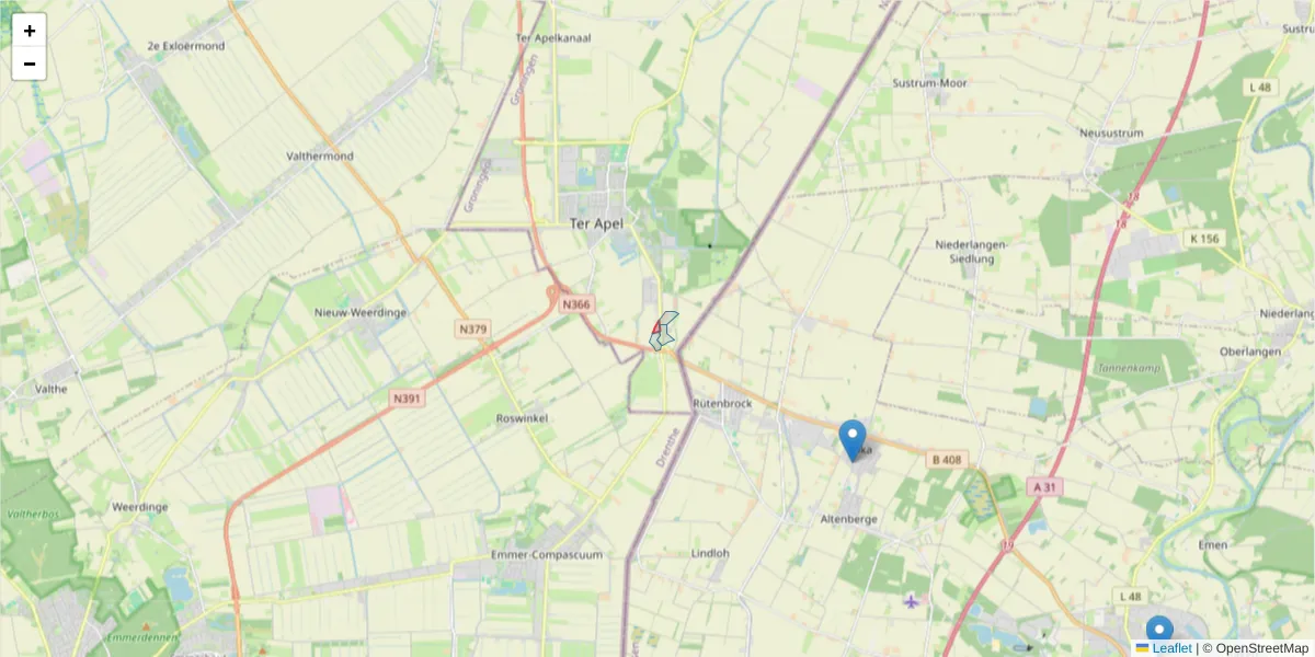 Karte des Postleitzahlen Bereichs  und der umliegenden Postleitzahlen in Deutschland