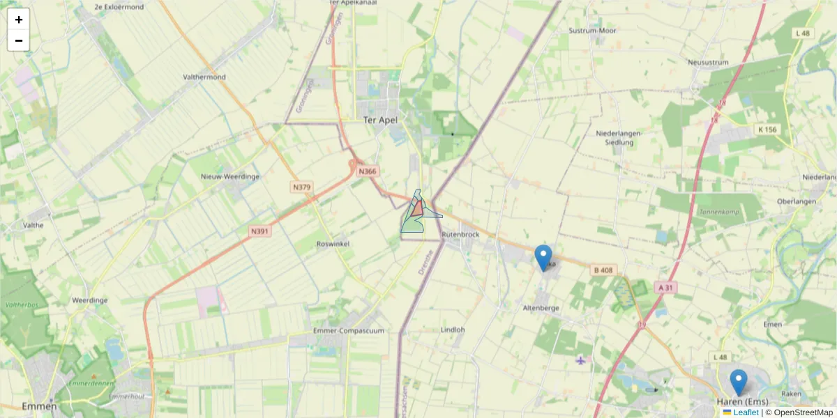 Karte des Postleitzahlen Bereichs  und der umliegenden Postleitzahlen in Deutschland