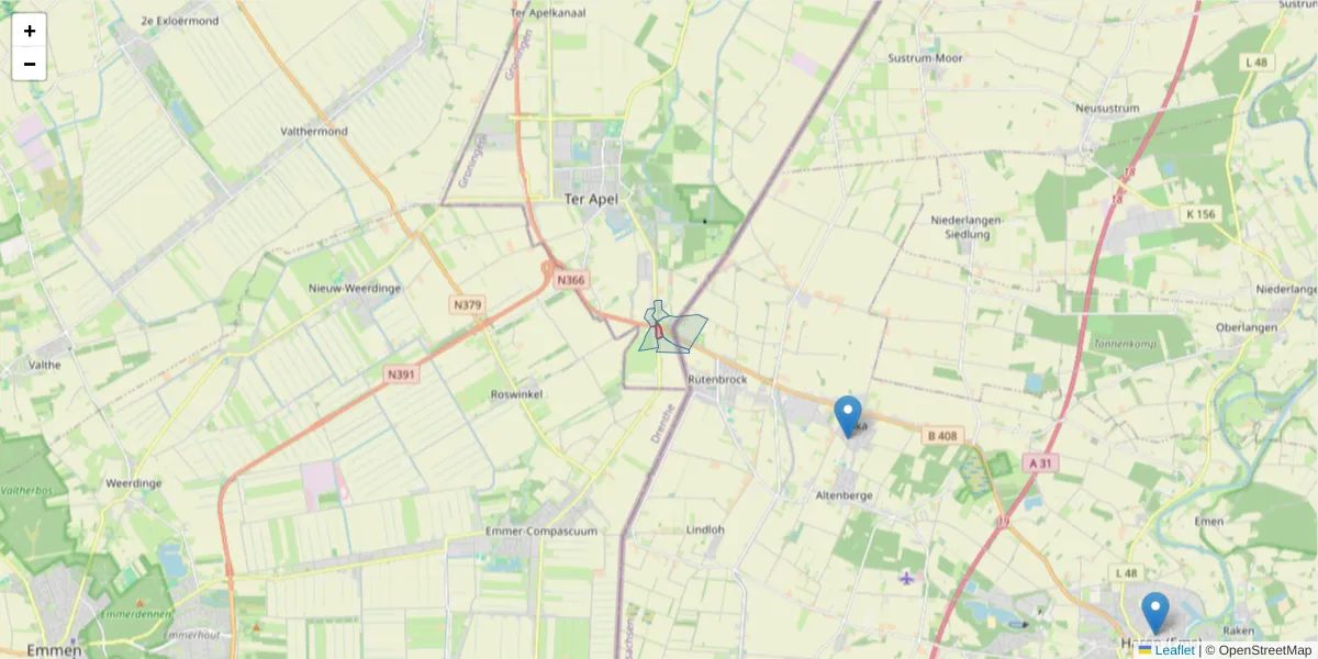 Karte des Postleitzahlen Bereichs  und der umliegenden Postleitzahlen in Deutschland