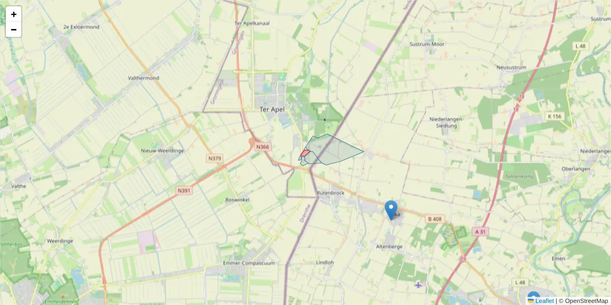 Karte des Postleitzahlen Bereichs  und der umliegenden Postleitzahlen in Deutschland