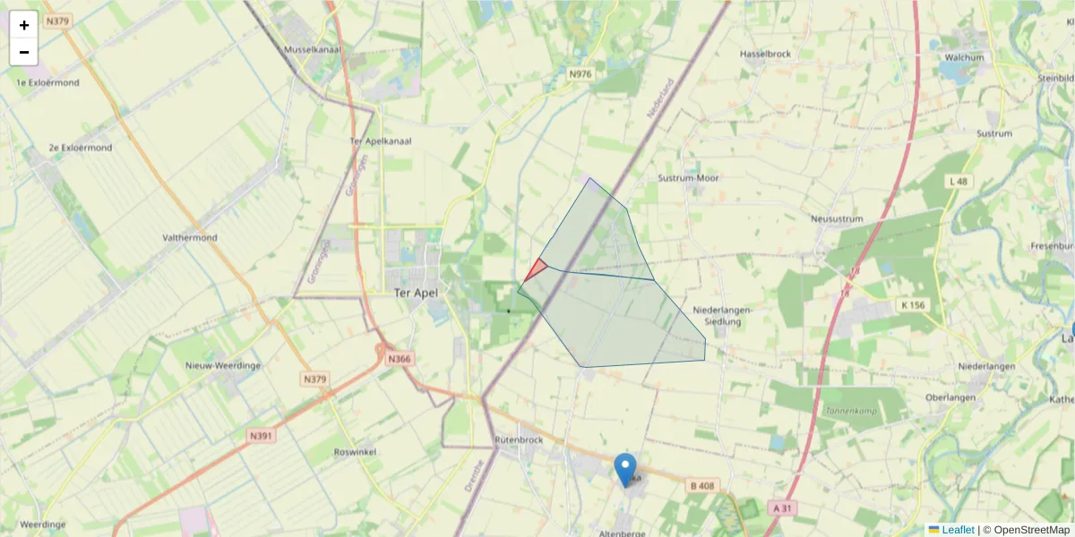 Karte des Postleitzahlen Bereichs  und der umliegenden Postleitzahlen in Deutschland