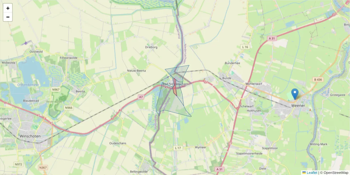 Karte des Postleitzahlen Bereichs  und der umliegenden Postleitzahlen in Deutschland