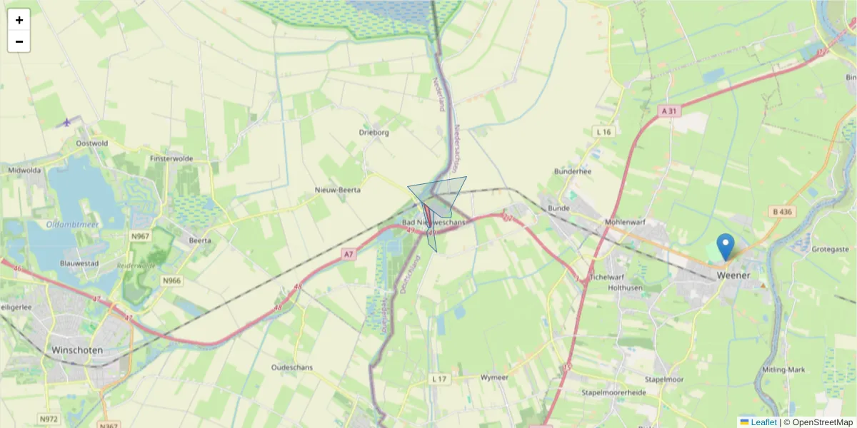 Karte des Postleitzahlen Bereichs  und der umliegenden Postleitzahlen in Deutschland