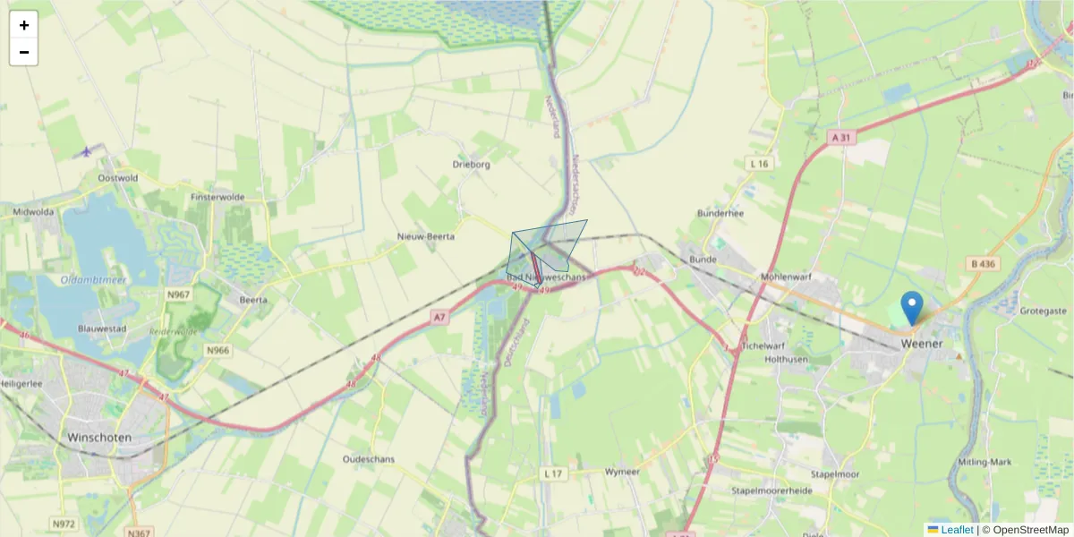 Karte des Postleitzahlen Bereichs  und der umliegenden Postleitzahlen in Deutschland