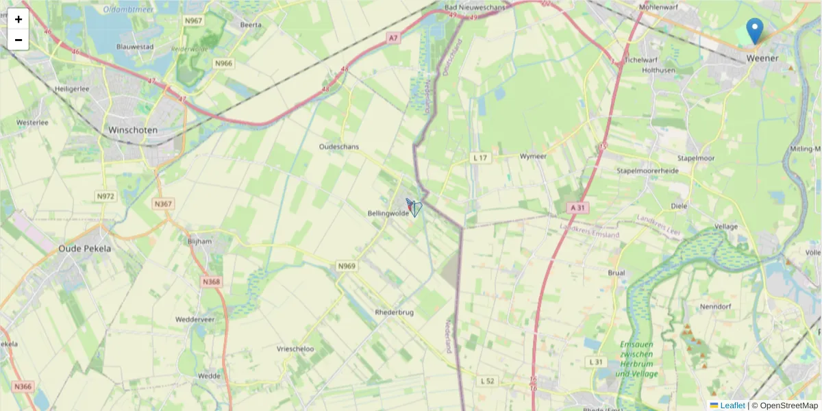 Karte des Postleitzahlen Bereichs  und der umliegenden Postleitzahlen in Deutschland