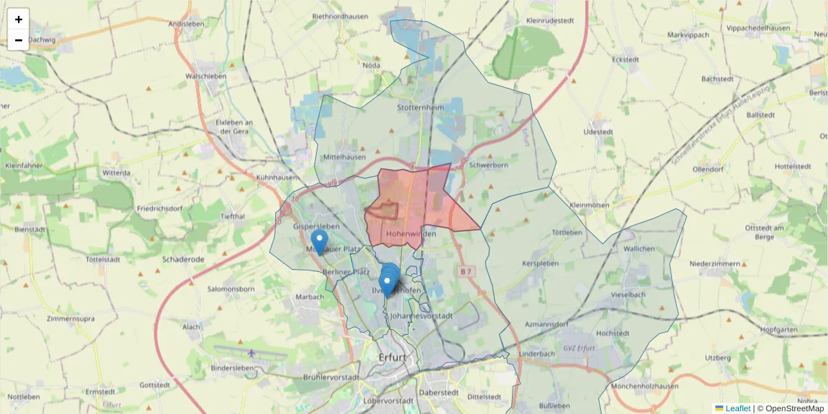 Karte des Postleitzahlen Bereichs  und der umliegenden Postleitzahlen in Deutschland