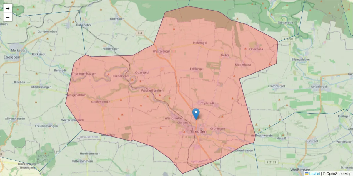 Karte des Postleitzahlen Bereichs  und der umliegenden Postleitzahlen in Deutschland