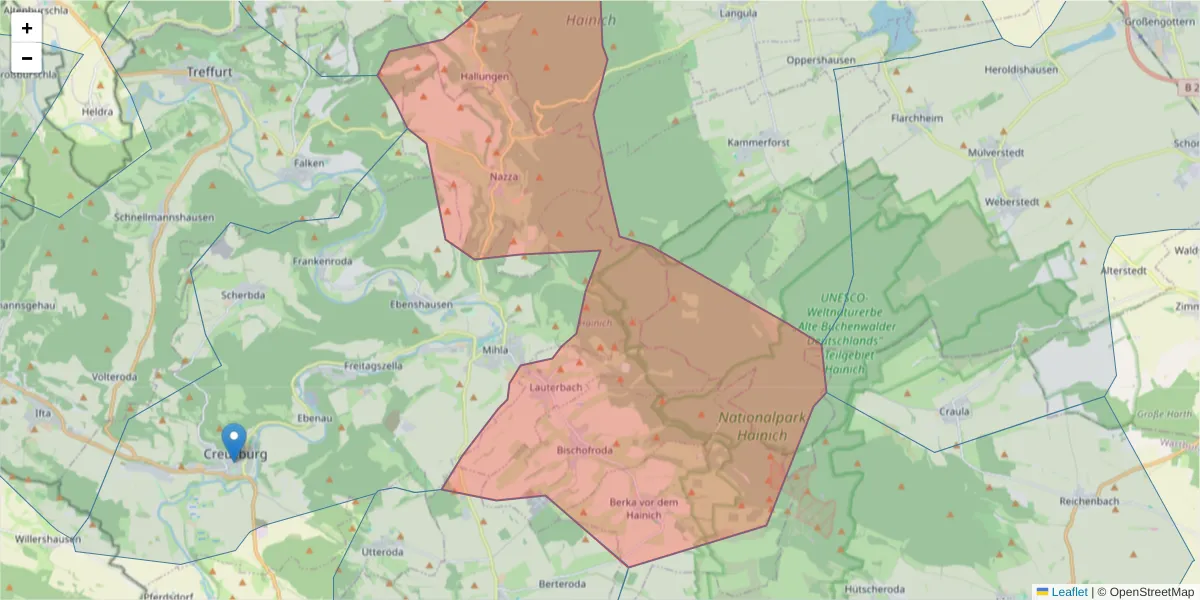 Karte des Postleitzahlen Bereichs  und der umliegenden Postleitzahlen in Deutschland