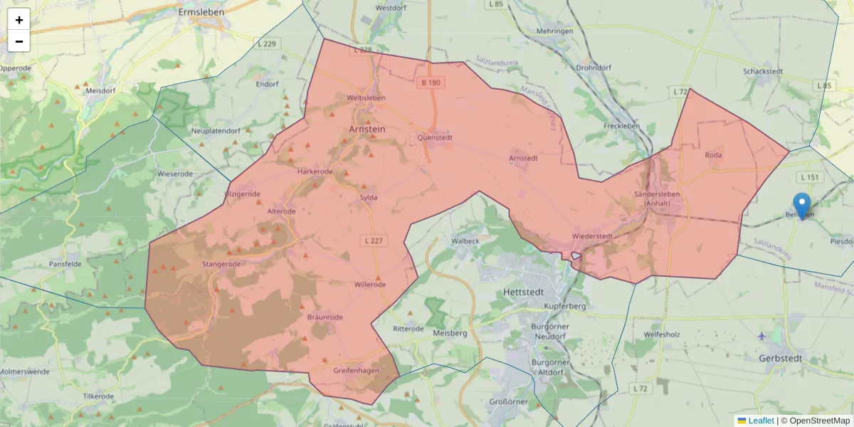 Karte des Postleitzahlen Bereichs  und der umliegenden Postleitzahlen in Deutschland