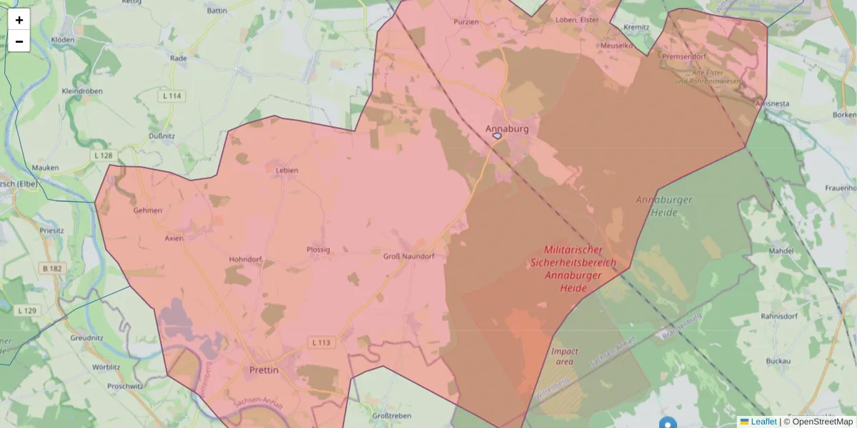 Karte des Postleitzahlen Bereichs  und der umliegenden Postleitzahlen in Deutschland