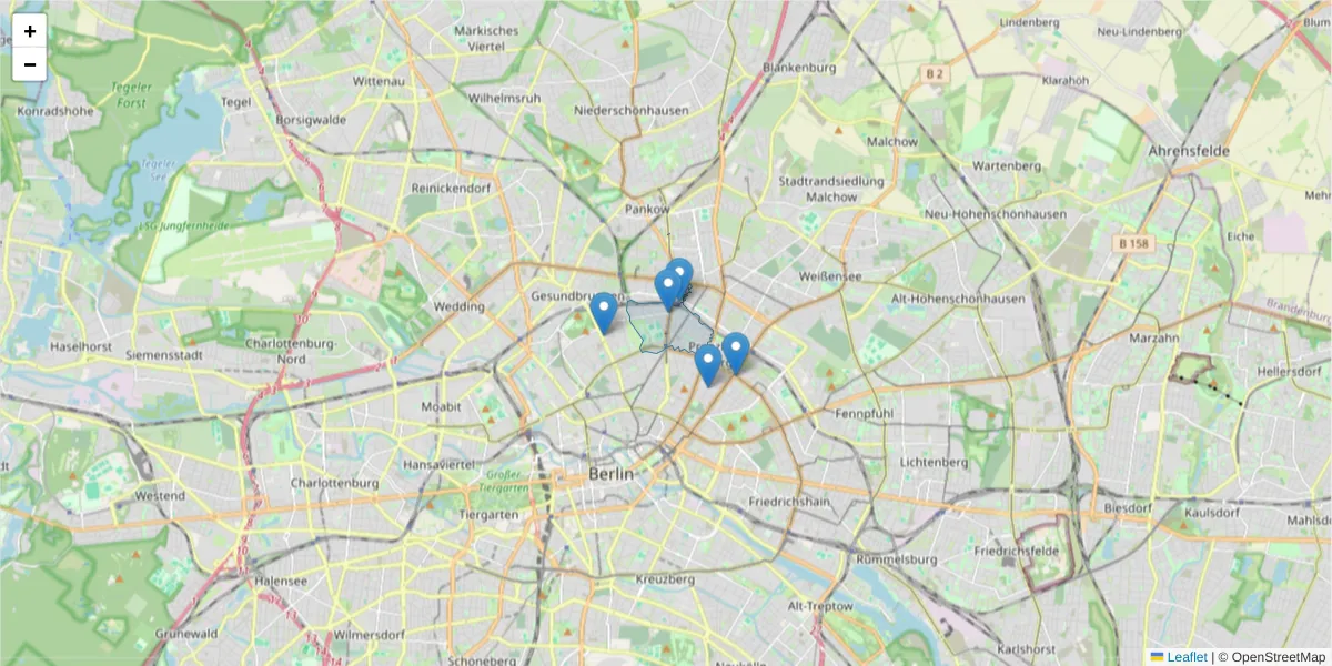 Karte des Postleitzahlen Bereichs  und der umliegenden Postleitzahlen in Deutschland
