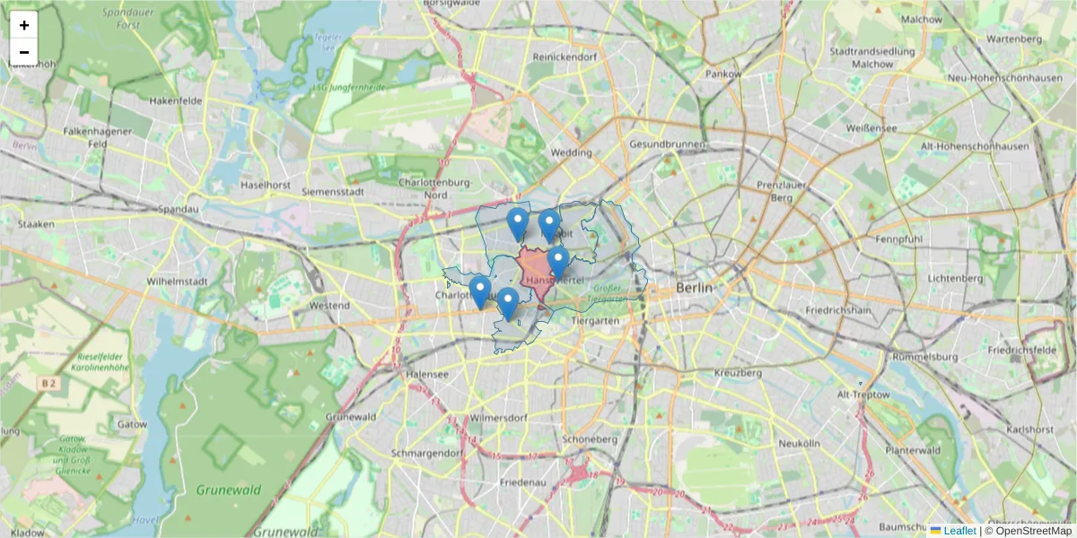 Karte des Postleitzahlen Bereichs  und der umliegenden Postleitzahlen in Deutschland