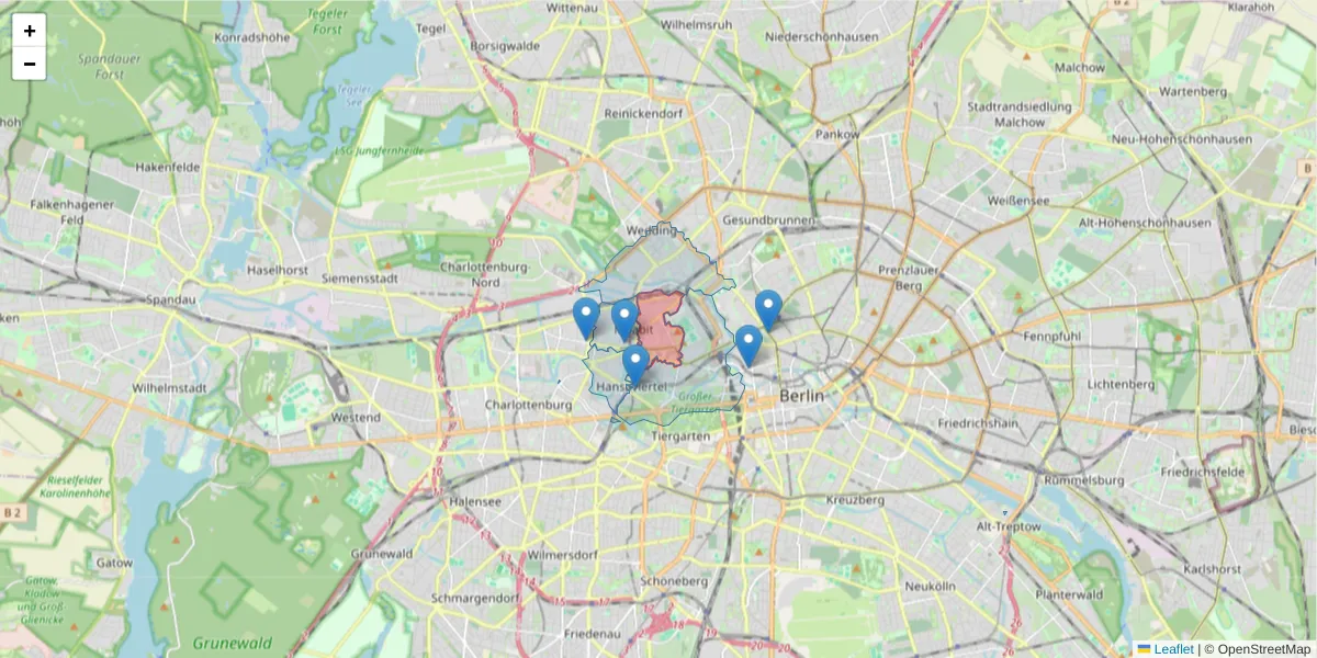 Karte des Postleitzahlen Bereichs  und der umliegenden Postleitzahlen in Deutschland