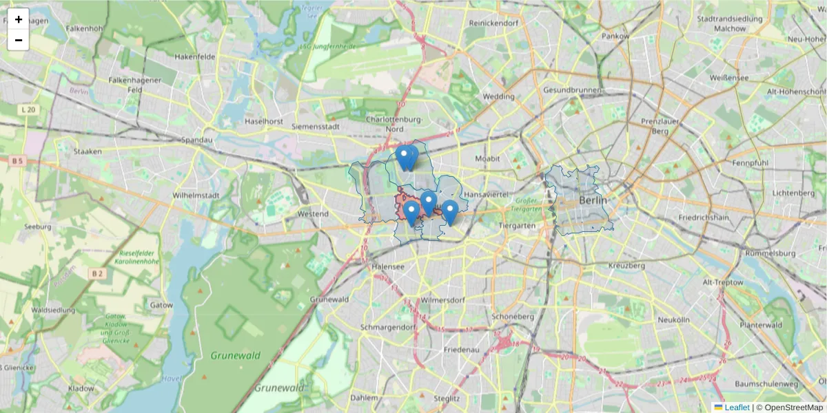 Karte des Postleitzahlen Bereichs  und der umliegenden Postleitzahlen in Deutschland