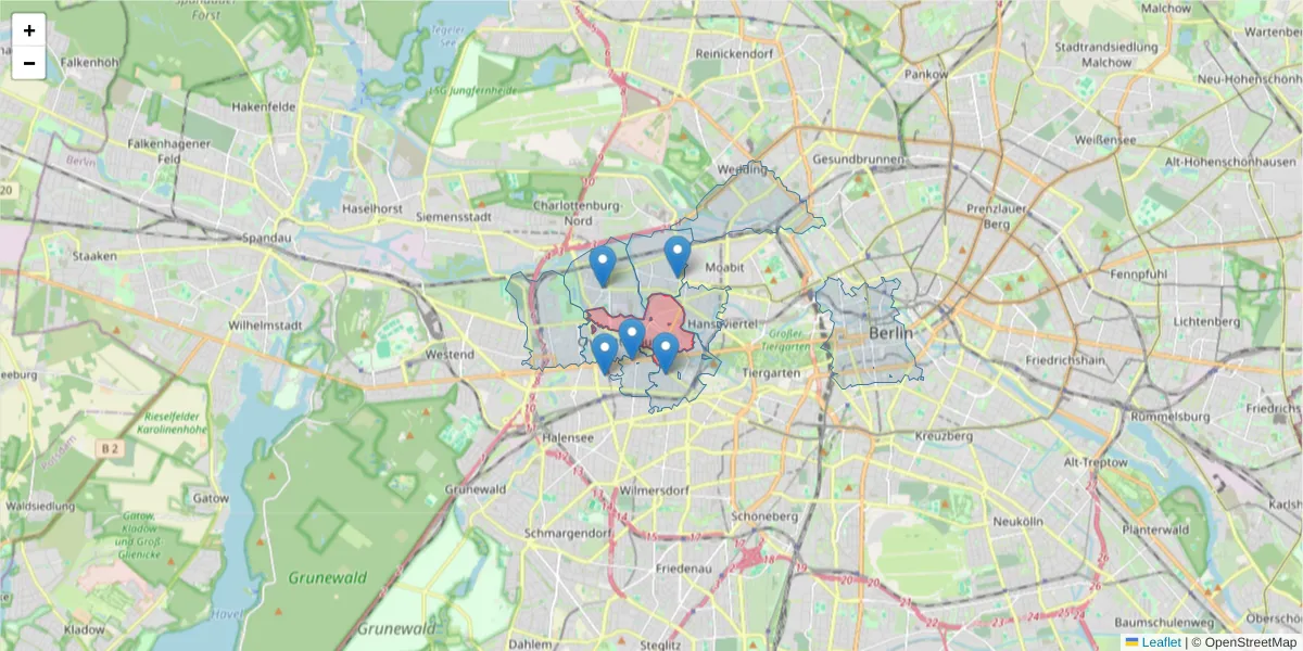 Karte des Postleitzahlen Bereichs  und der umliegenden Postleitzahlen in Deutschland