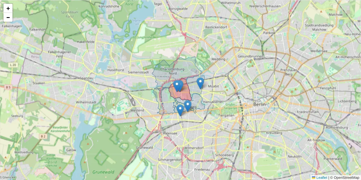 Karte des Postleitzahlen Bereichs  und der umliegenden Postleitzahlen in Deutschland