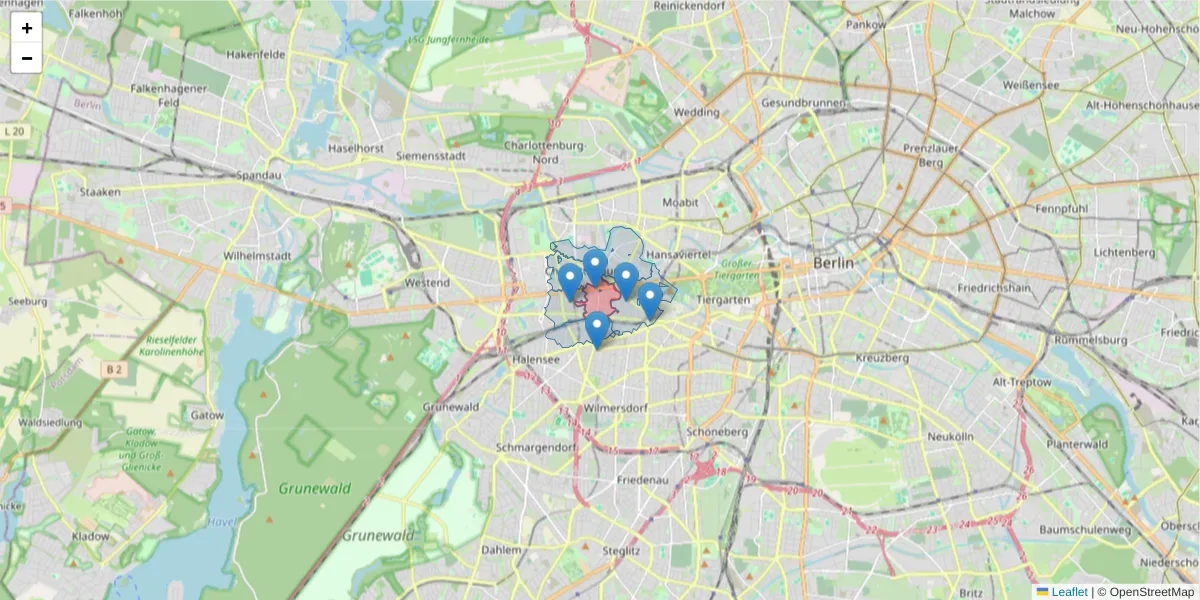 Karte des Postleitzahlen Bereichs  und der umliegenden Postleitzahlen in Deutschland