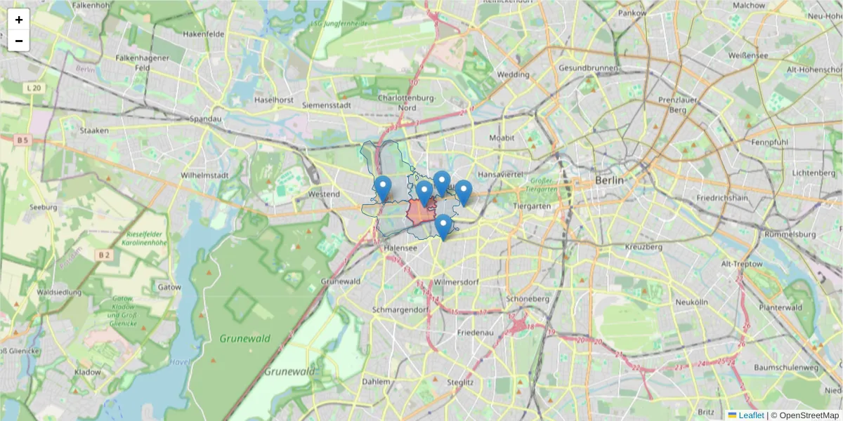 Karte des Postleitzahlen Bereichs  und der umliegenden Postleitzahlen in Deutschland
