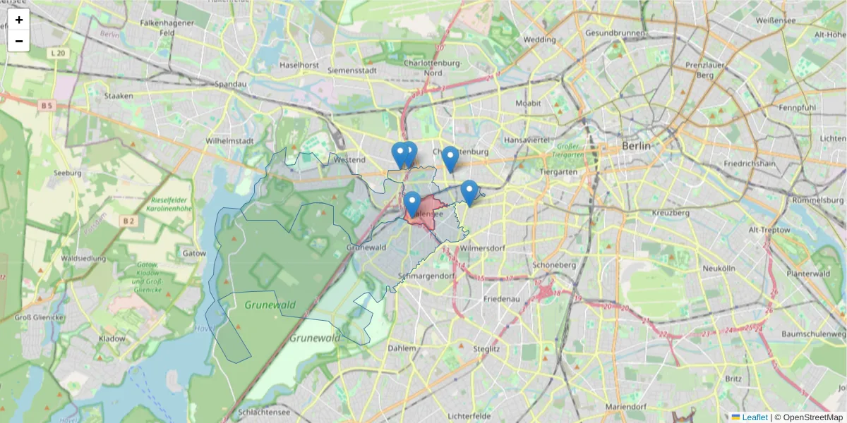 Karte des Postleitzahlen Bereichs  und der umliegenden Postleitzahlen in Deutschland