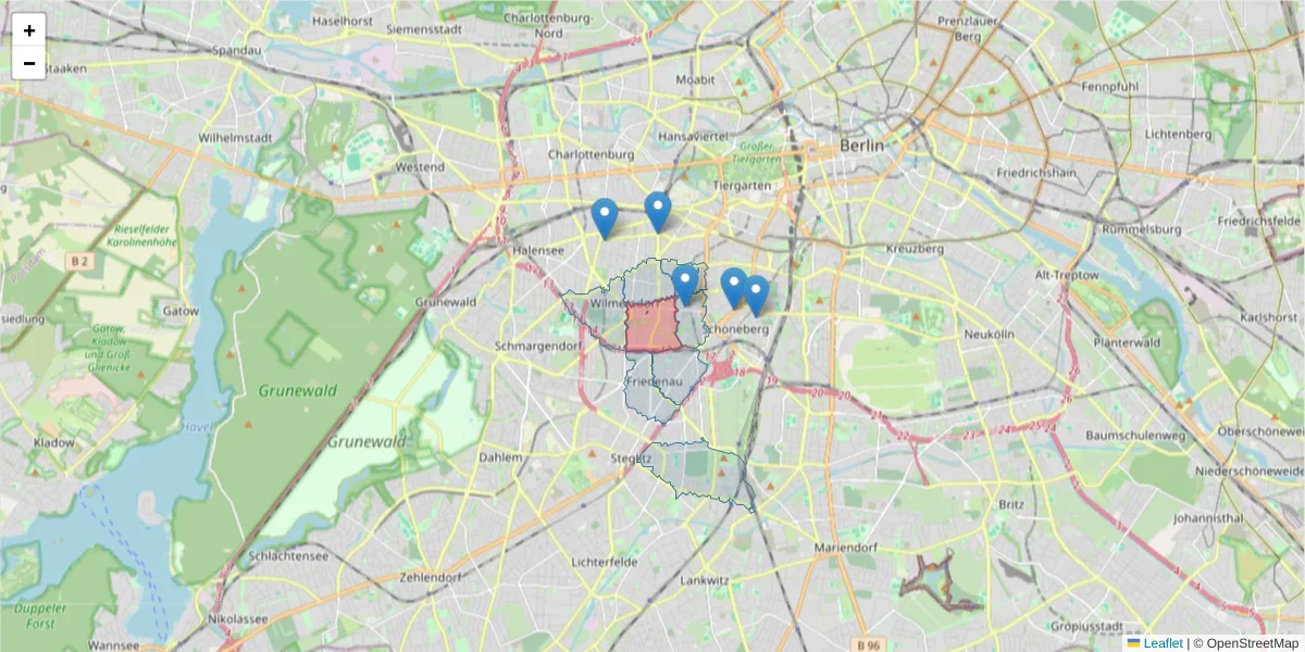 Karte des Postleitzahlen Bereichs  und der umliegenden Postleitzahlen in Deutschland