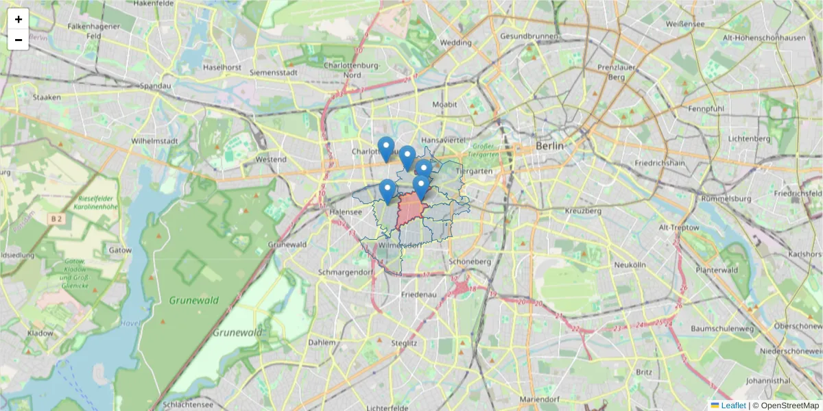 Karte des Postleitzahlen Bereichs  und der umliegenden Postleitzahlen in Deutschland