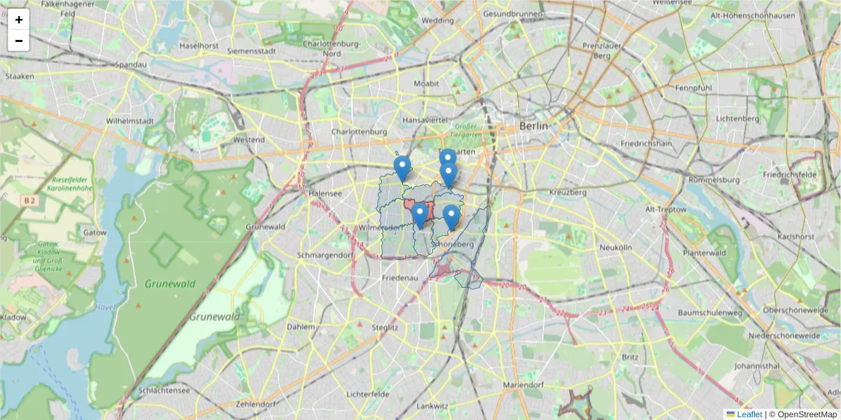 Karte des Postleitzahlen Bereichs  und der umliegenden Postleitzahlen in Deutschland