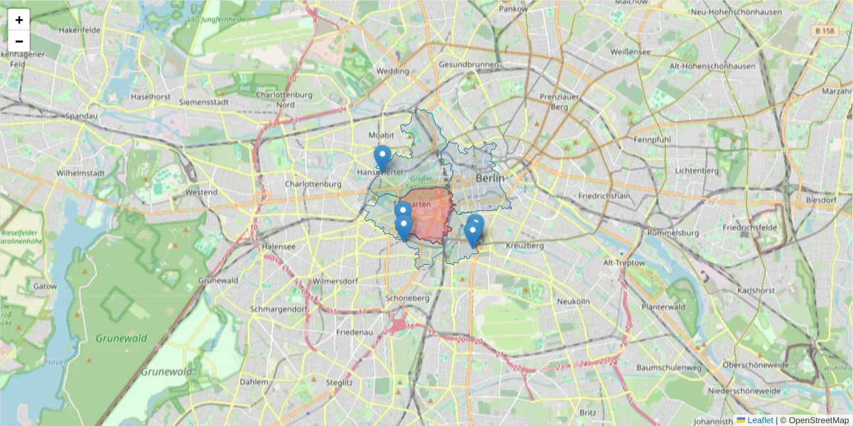 Karte des Postleitzahlen Bereichs  und der umliegenden Postleitzahlen in Deutschland