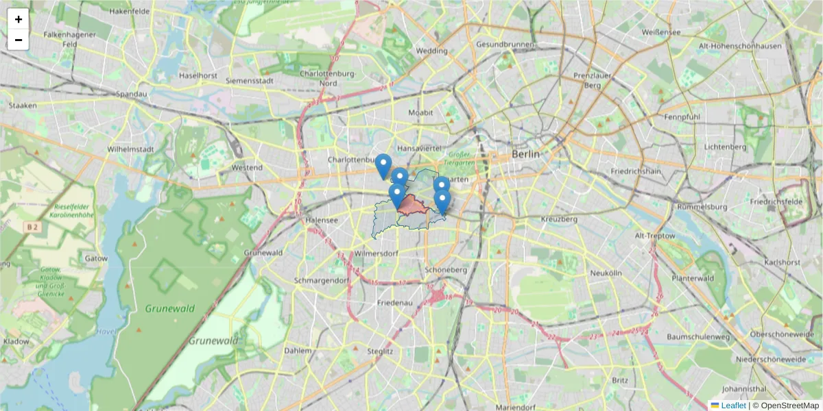 Karte des Postleitzahlen Bereichs  und der umliegenden Postleitzahlen in Deutschland