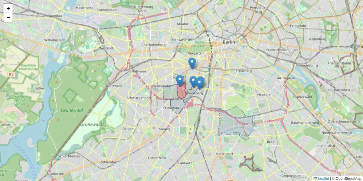 Karte des Postleitzahlen Bereichs  und der umliegenden Postleitzahlen in Deutschland