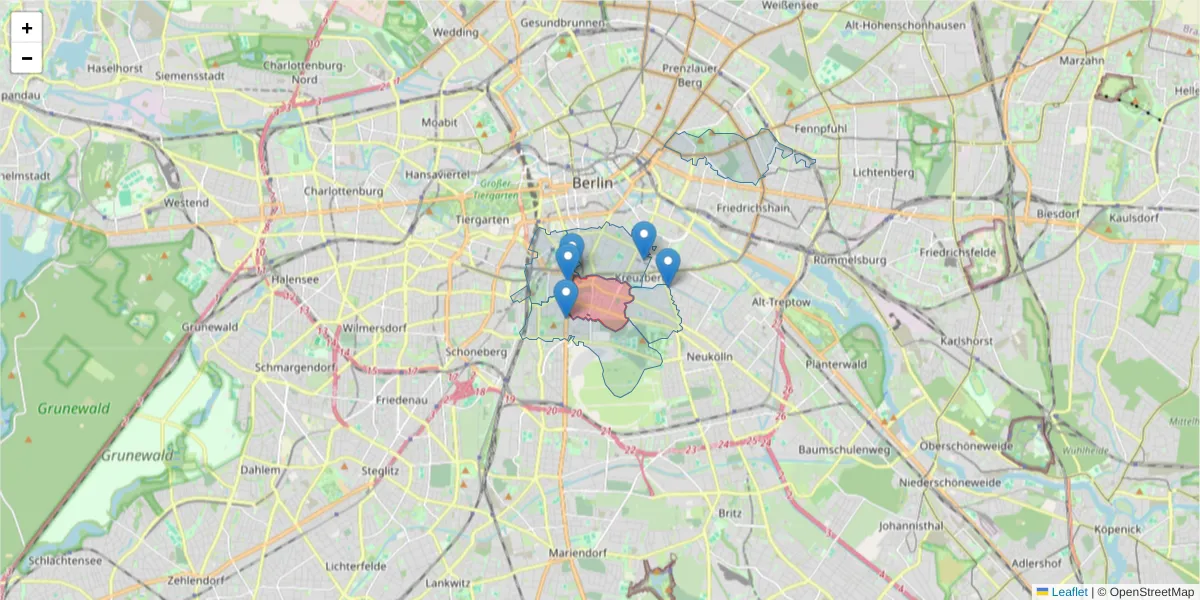 Karte des Postleitzahlen Bereichs  und der umliegenden Postleitzahlen in Deutschland
