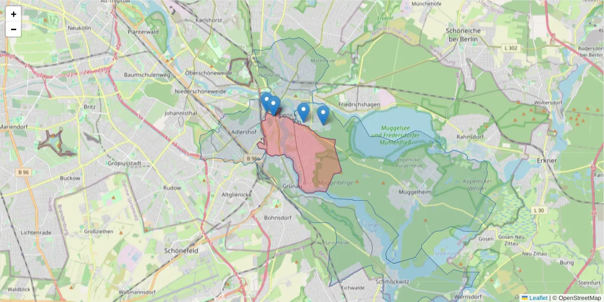 Karte des Postleitzahlen Bereichs  und der umliegenden Postleitzahlen in Deutschland