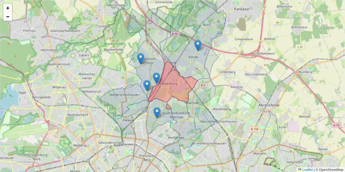Karte des Postleitzahlen Bereichs  und der umliegenden Postleitzahlen in Deutschland