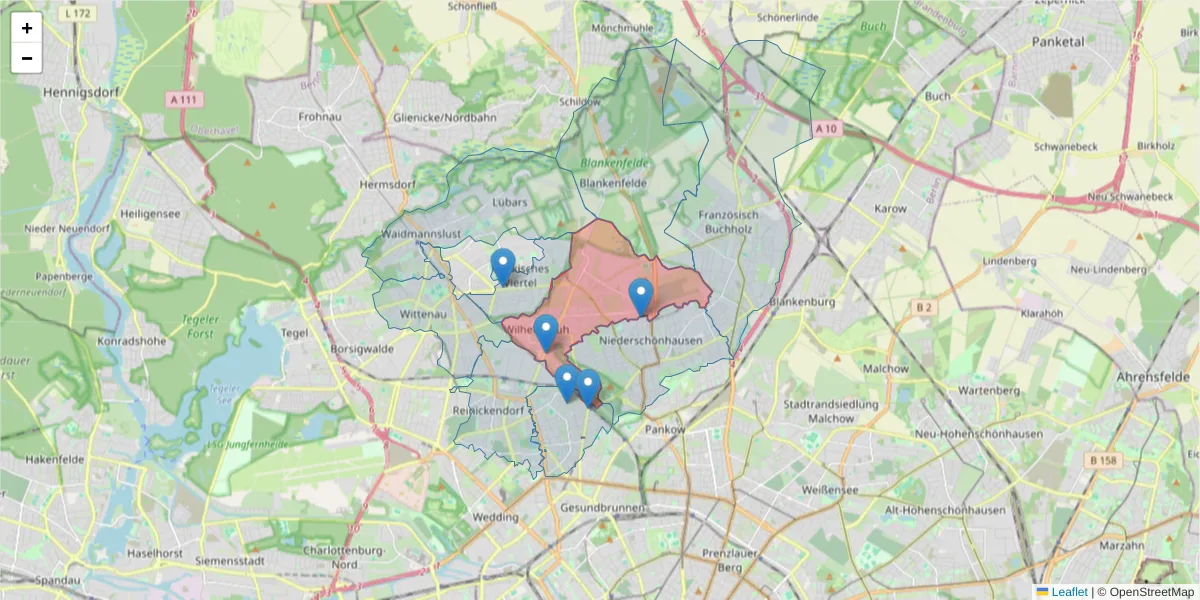 Karte des Postleitzahlen Bereichs  und der umliegenden Postleitzahlen in Deutschland