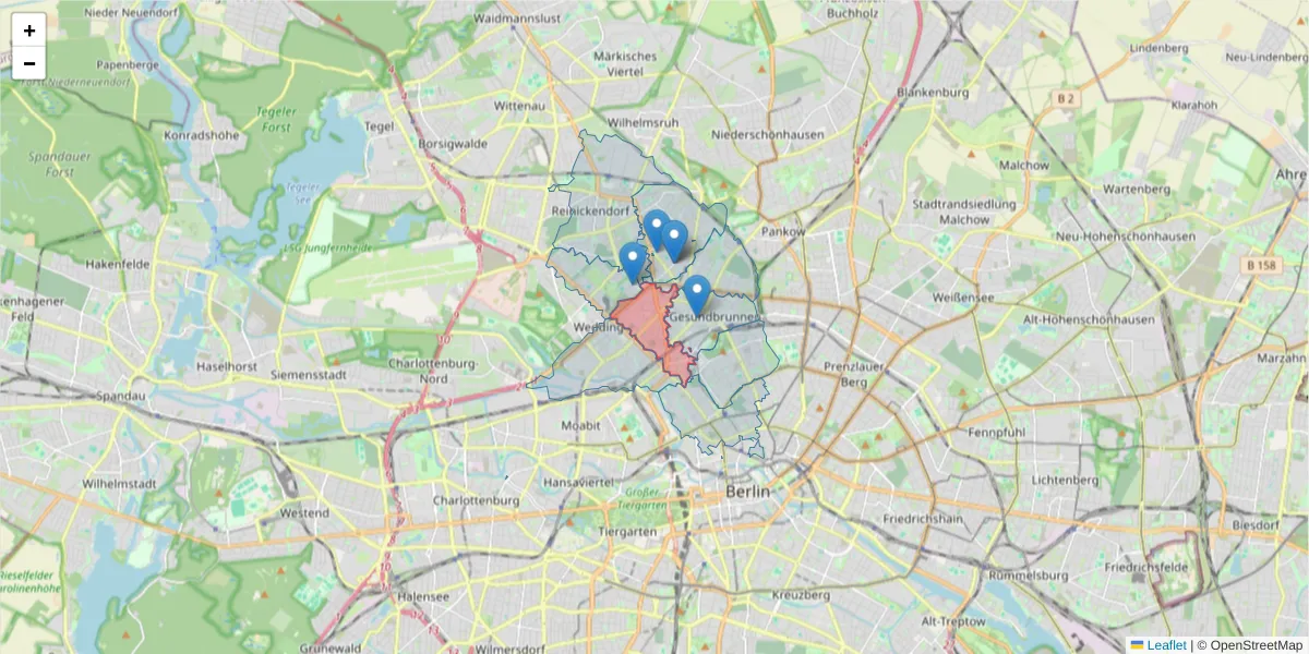 Karte des Postleitzahlen Bereichs  und der umliegenden Postleitzahlen in Deutschland