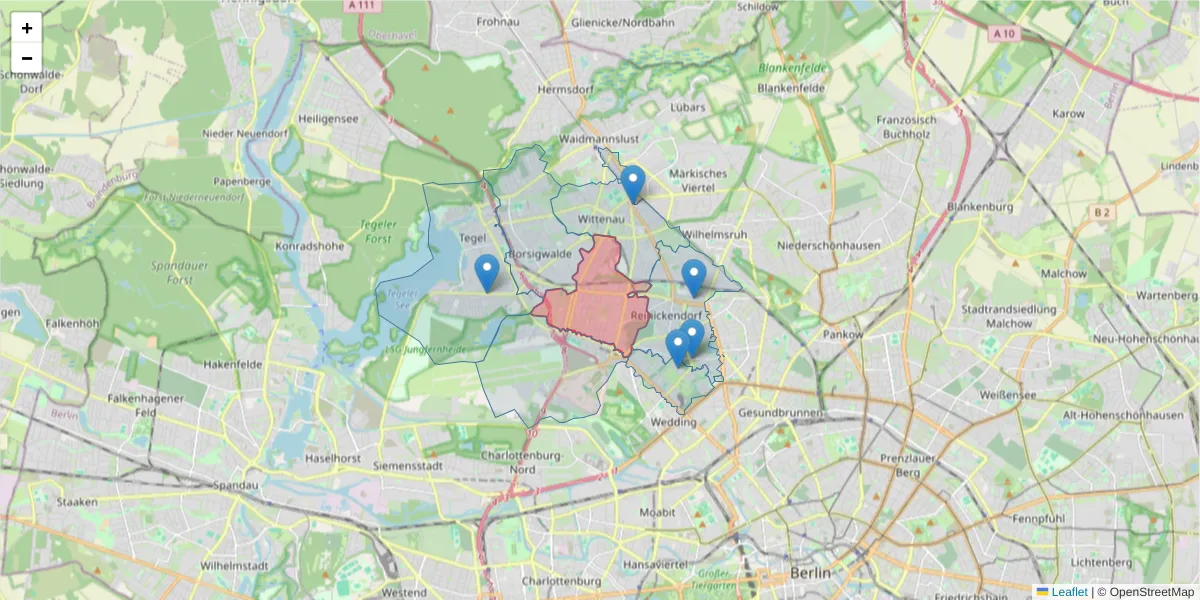 Karte des Postleitzahlen Bereichs  und der umliegenden Postleitzahlen in Deutschland