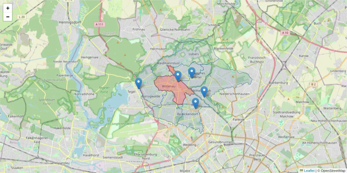 Karte des Postleitzahlen Bereichs  und der umliegenden Postleitzahlen in Deutschland