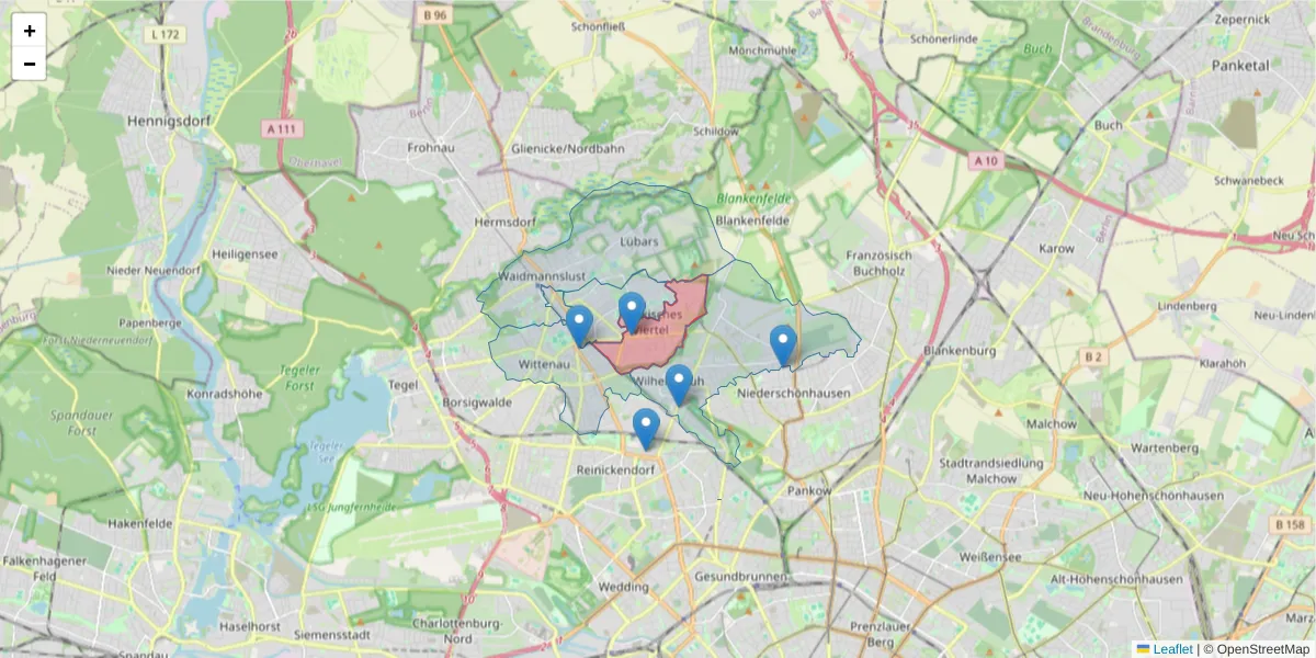 Karte des Postleitzahlen Bereichs  und der umliegenden Postleitzahlen in Deutschland