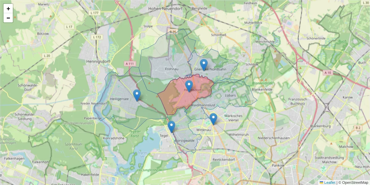 Karte des Postleitzahlen Bereichs  und der umliegenden Postleitzahlen in Deutschland