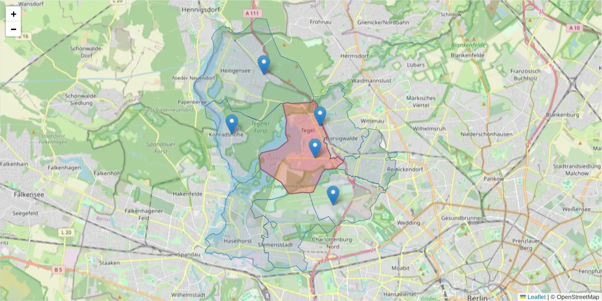 Karte des Postleitzahlen Bereichs  und der umliegenden Postleitzahlen in Deutschland