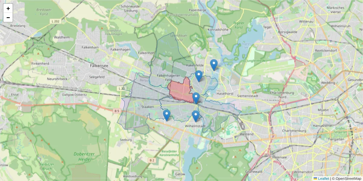 Karte des Postleitzahlen Bereichs  und der umliegenden Postleitzahlen in Deutschland