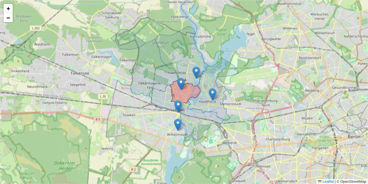 Karte des Postleitzahlen Bereichs  und der umliegenden Postleitzahlen in Deutschland