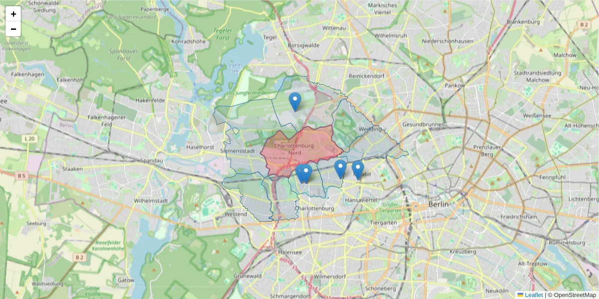 Karte des Postleitzahlen Bereichs  und der umliegenden Postleitzahlen in Deutschland