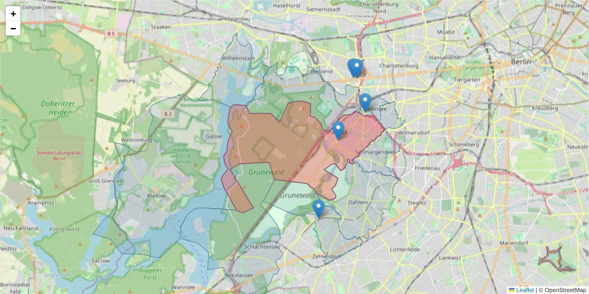 Karte des Postleitzahlen Bereichs  und der umliegenden Postleitzahlen in Deutschland