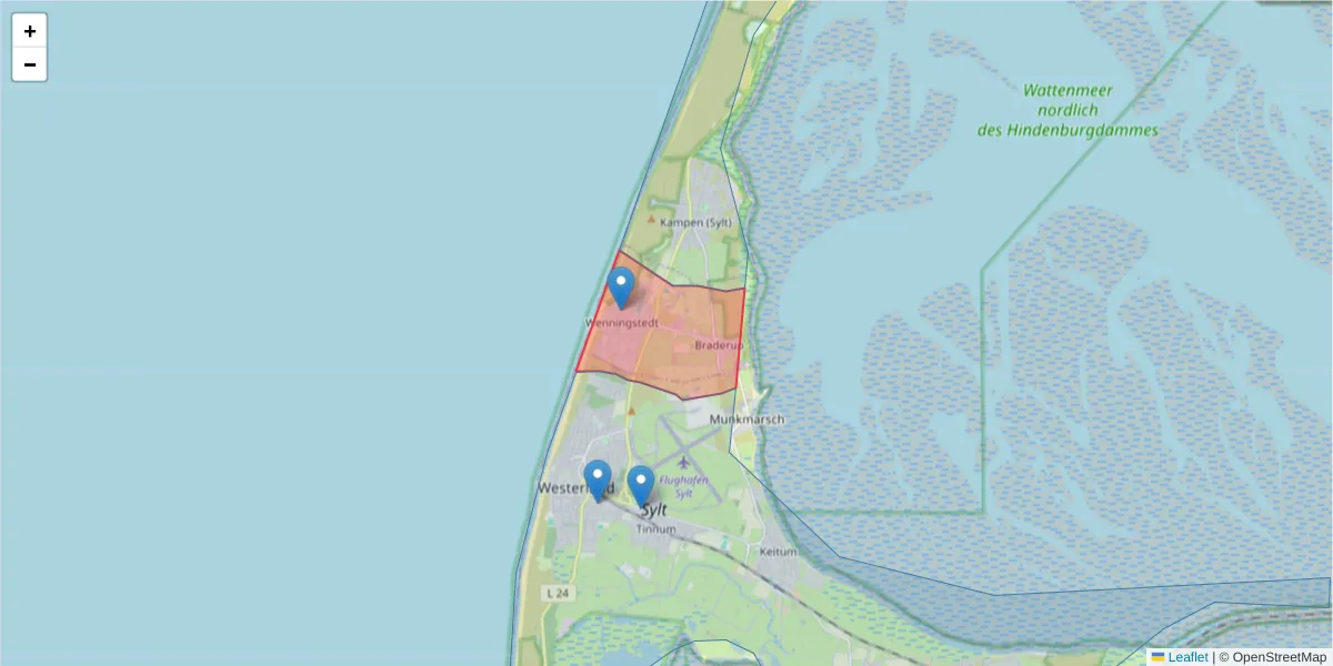 Karte des Postleitzahlen Bereichs  und der umliegenden Postleitzahlen in Deutschland