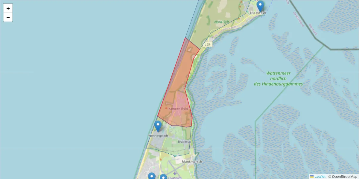 Karte des Postleitzahlen Bereichs  und der umliegenden Postleitzahlen in Deutschland