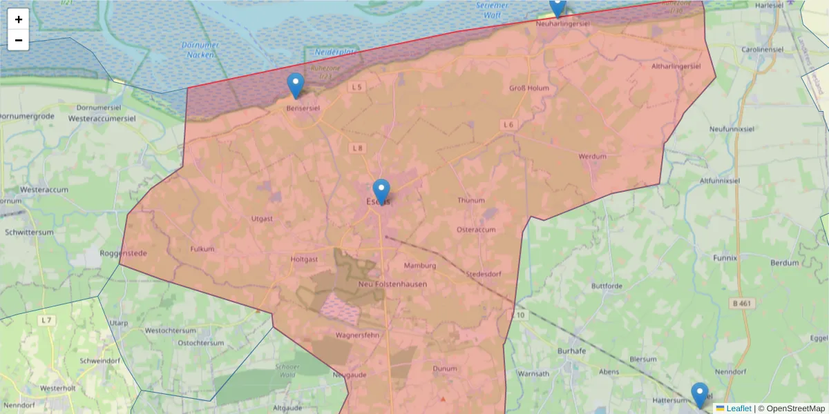 Karte des Postleitzahlen Bereichs  und der umliegenden Postleitzahlen in Deutschland